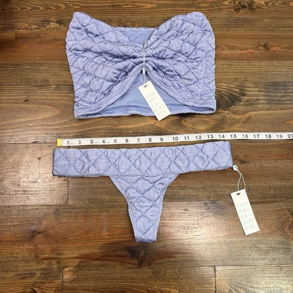 NWT Frankie’s Bikinis Lani Straplessttop and Sofia Puff Bottom Size Medium